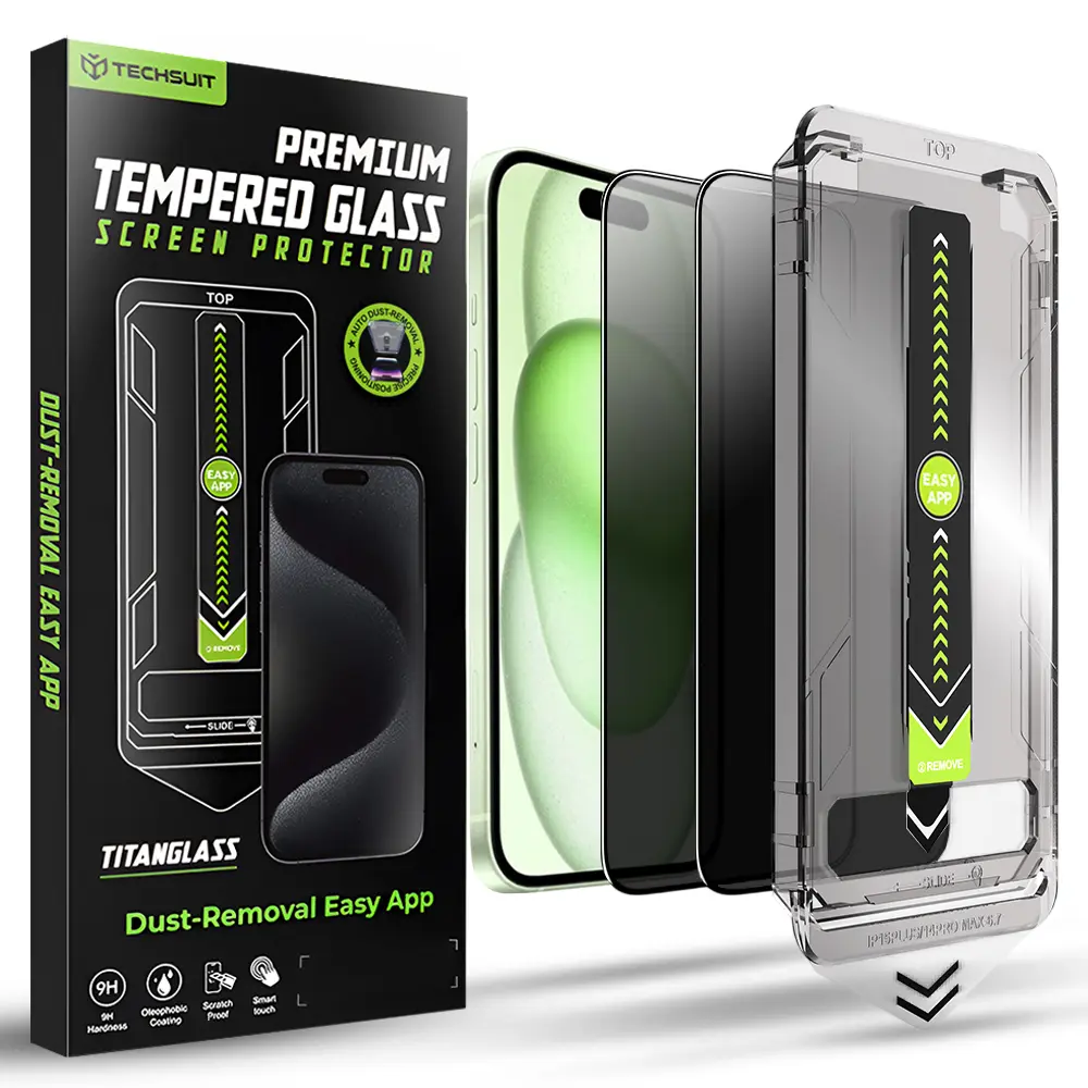 Techsuit TitanGlass FullCover (2 ks) iPhone 15 Plus iPhone 16 Plus Privacy