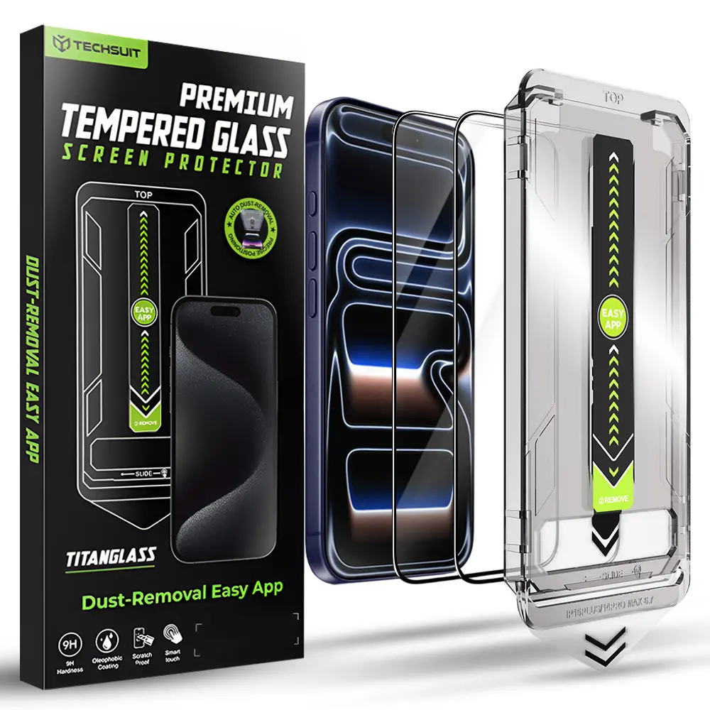 Techsuit TitanGlass FullCover (2 kusy) iPhone 17 Pro-18 Pro černé