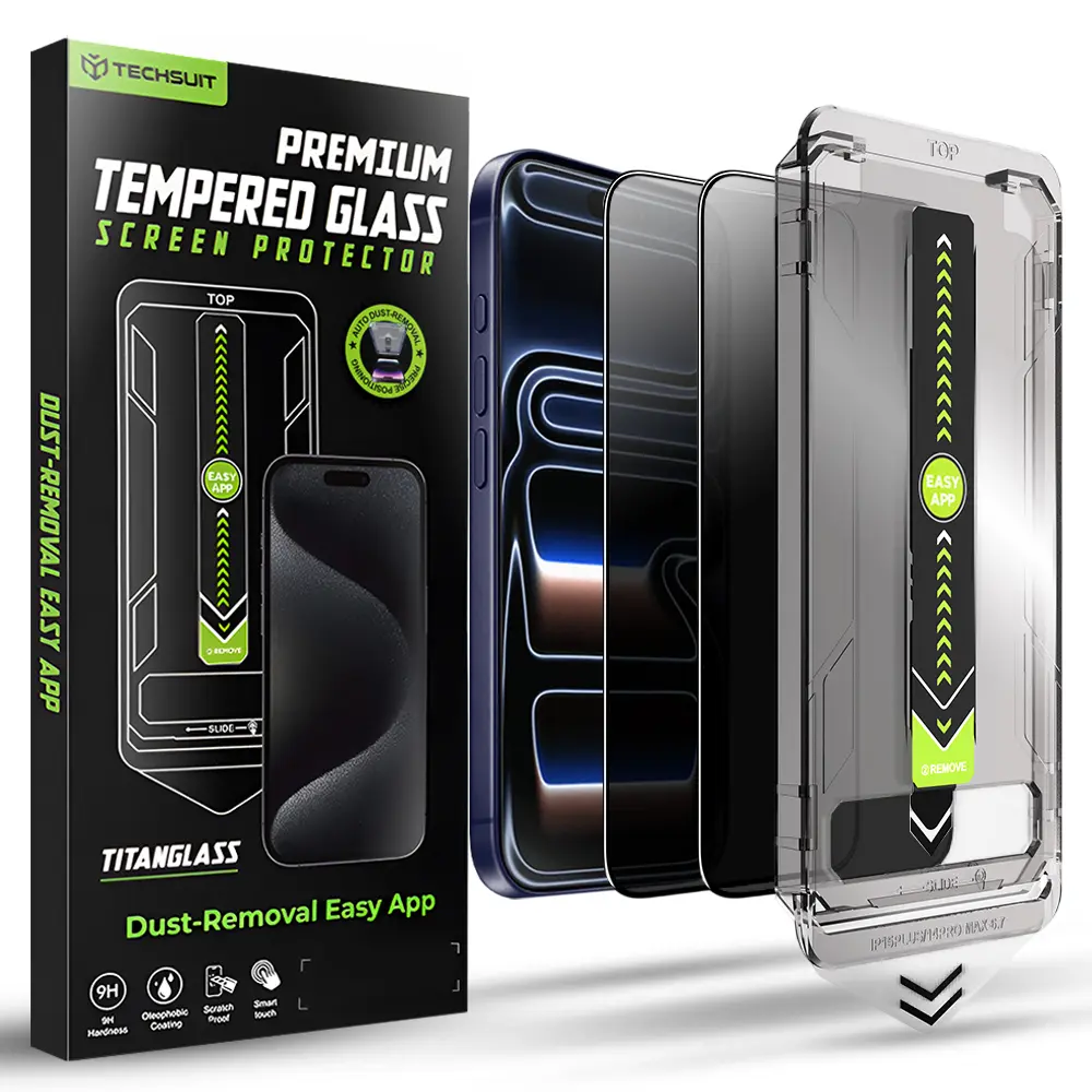 Techsuit TitanGlass FullCover (2 ks) iPhone 17 Pro soukromí