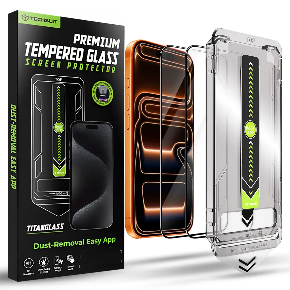 Tvrzené sklo Techsuit TitanGlass FullCover (2 ks) iPhone 17 Pro Max-18 Pro Max černé