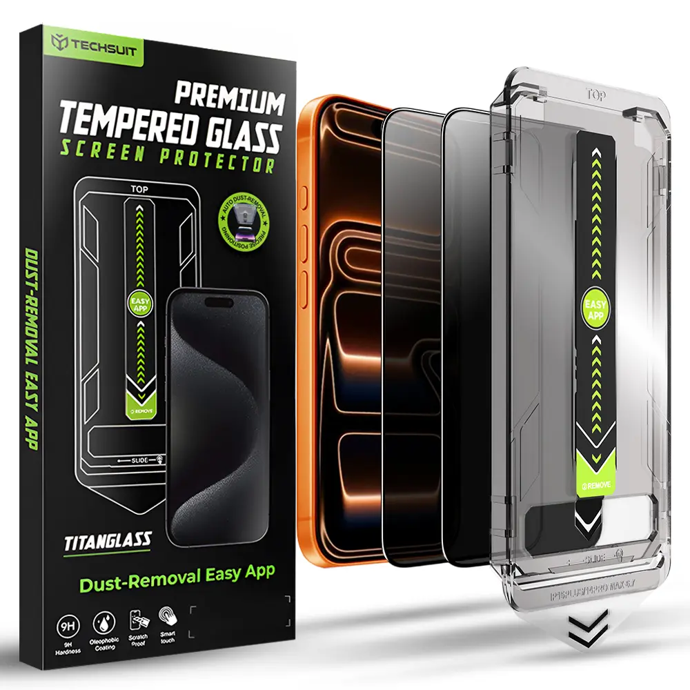 Techsuit TitanGlass FullCover (2 ks) iPhone 17 Pro Max Privacy černá