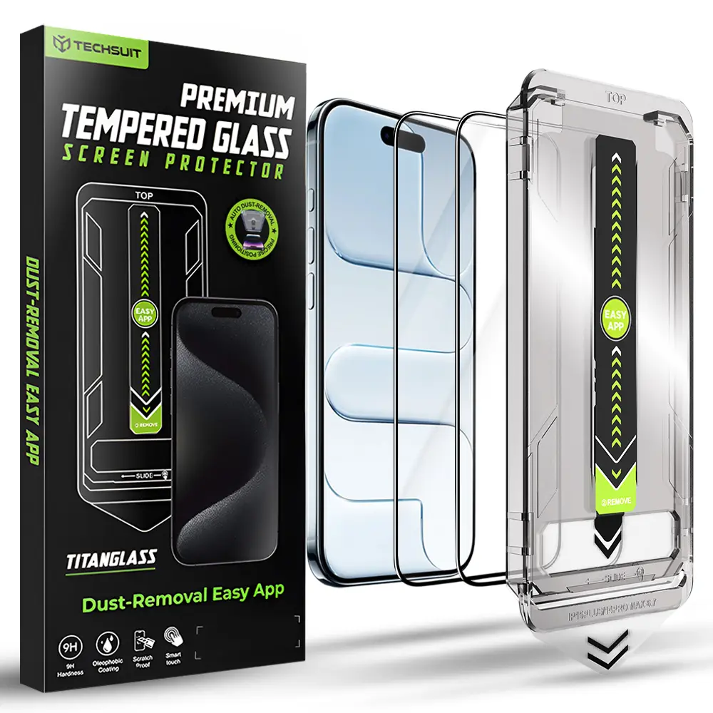 Techsuit TitanGlass FullCover (2 balení) iPhone 17 Air černá