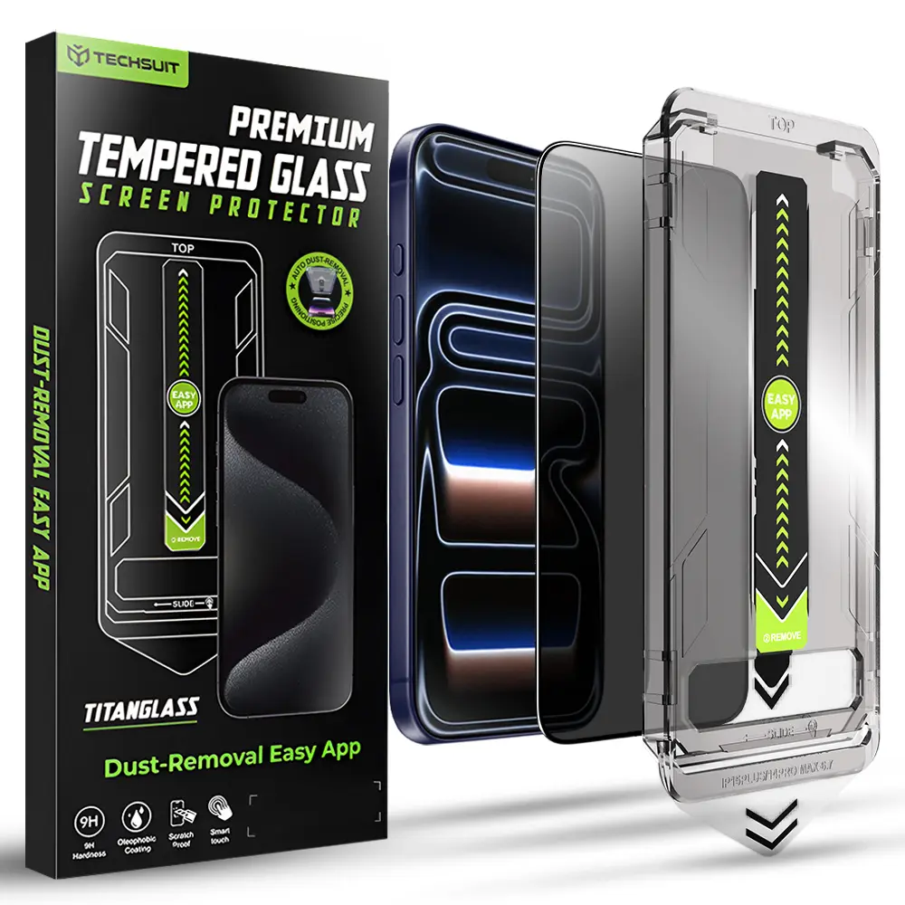 Techsuit TitanGlass FullCover pro iPhone 17 Pro Privacy černá