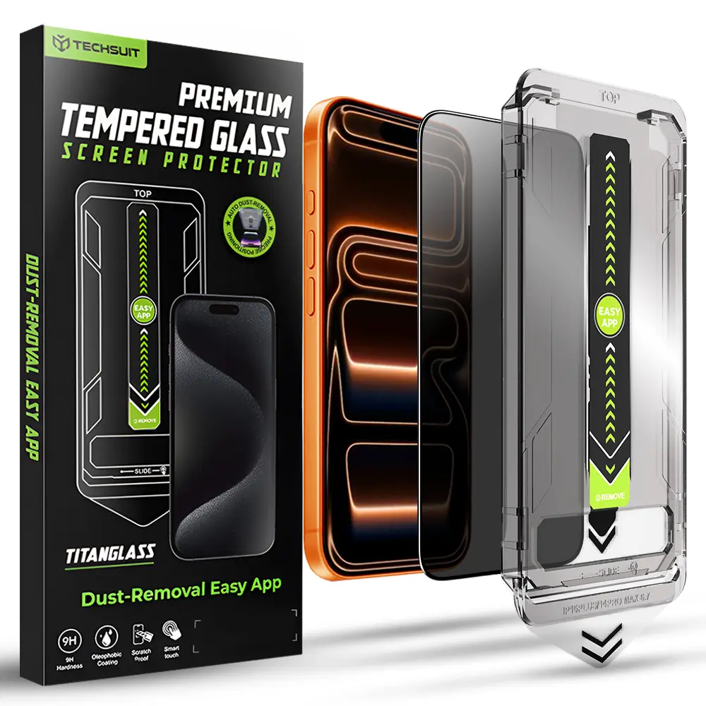 Techsuit TitanGlass FullCover pro iPhone 17 Pro Max soukromí