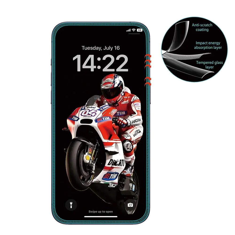 ANANK – 3D Anti-crack 5× zesílené ochranné sklo na iPhone 17 Pro Max – černé