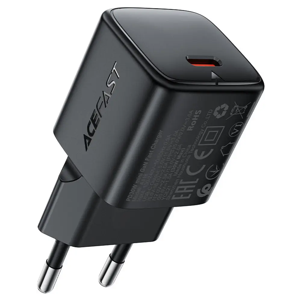 Acefast Wall Charger A118 GaN technologie rychlé nabíjení PD30W mini design černá