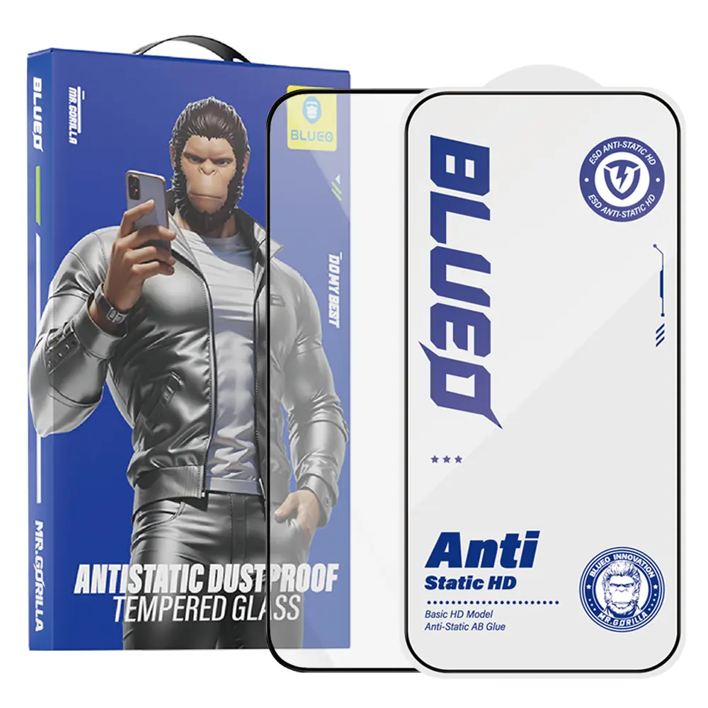 Blueo Anti-Static HD sklo pro iPhone 15 Plus iPhone 16 Plus černé