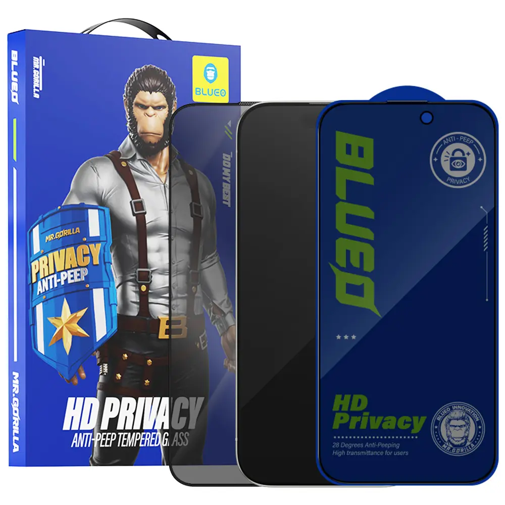 Blueo Anti-Peep Privacy sklo iPhone 15 Plus iPhone 16 Plus černé