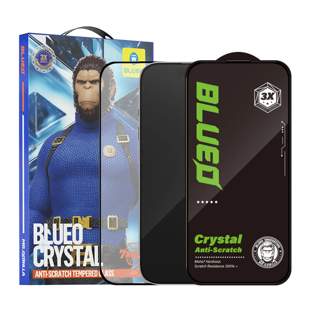 Blueo - Crystal Anti-Scratch ochranné sklo pro iPhone 16 Pro Max - černá