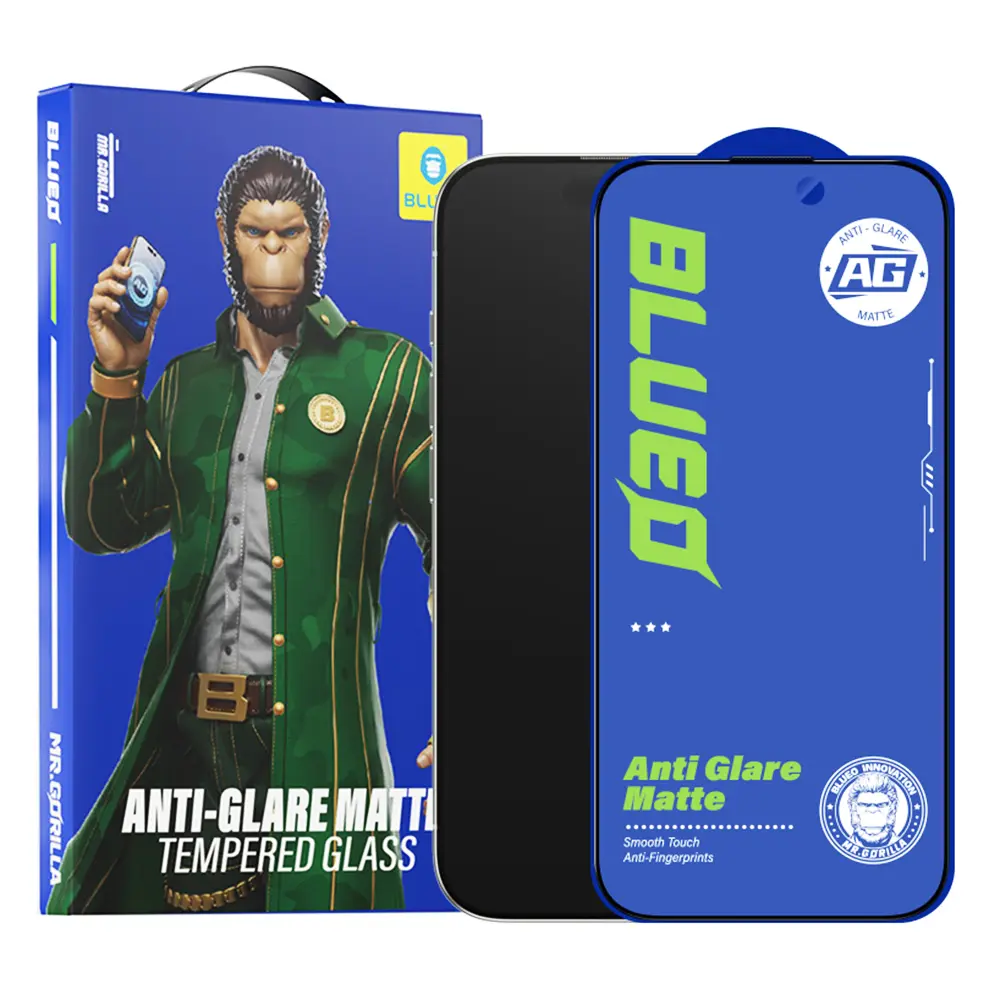 Blueo Anti-Glare Matte Glass pro iPhone 13 13 Pro 14 16e černá