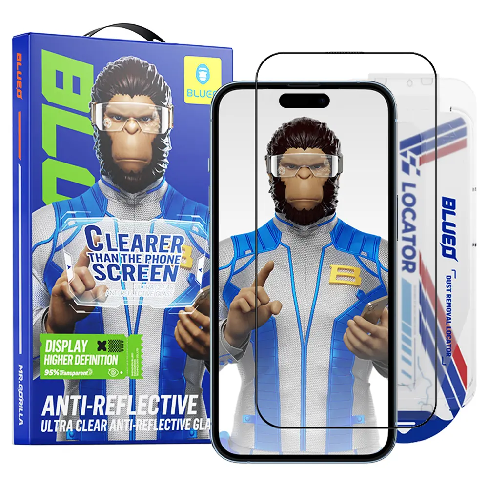 Blueo Anti-Reflective HD sklo s aplikátorem Pro iPhone 15 iPhone 16 černé