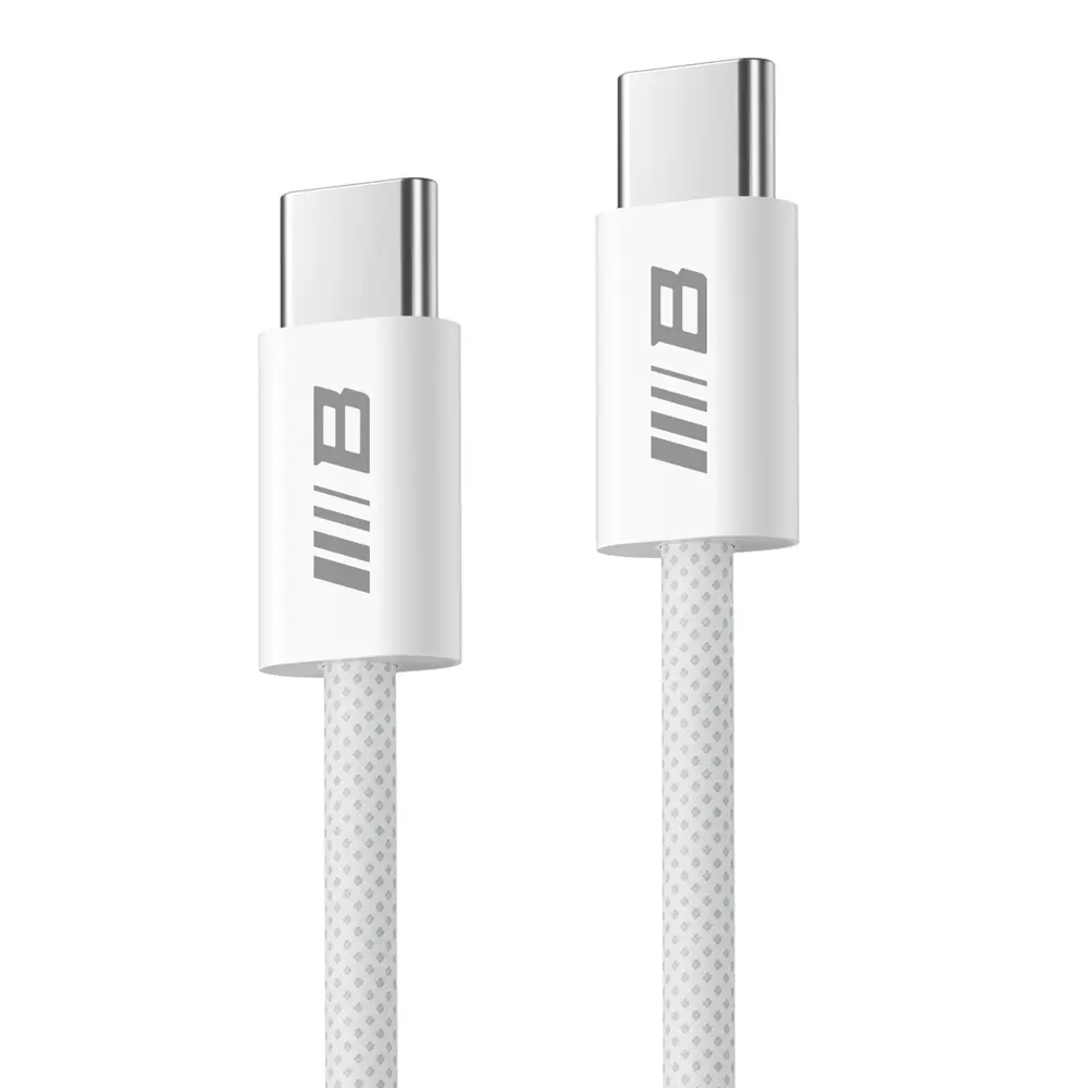 Blueo datový kabel Type-C na Type-C rychlé nabíjení opletený 2m bílý