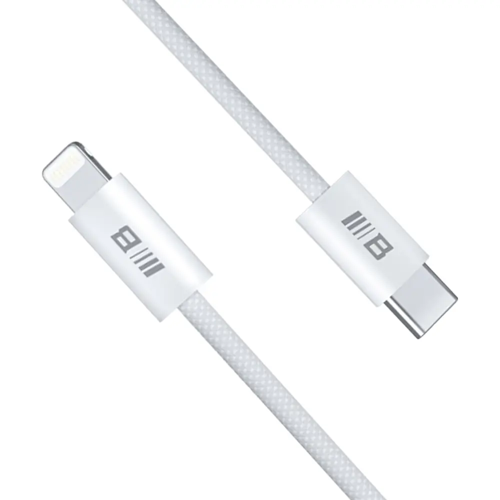 Blueo Datový kabel Type-C na Lightning Rychlé nabíjení Pletený 1.2m Bílý