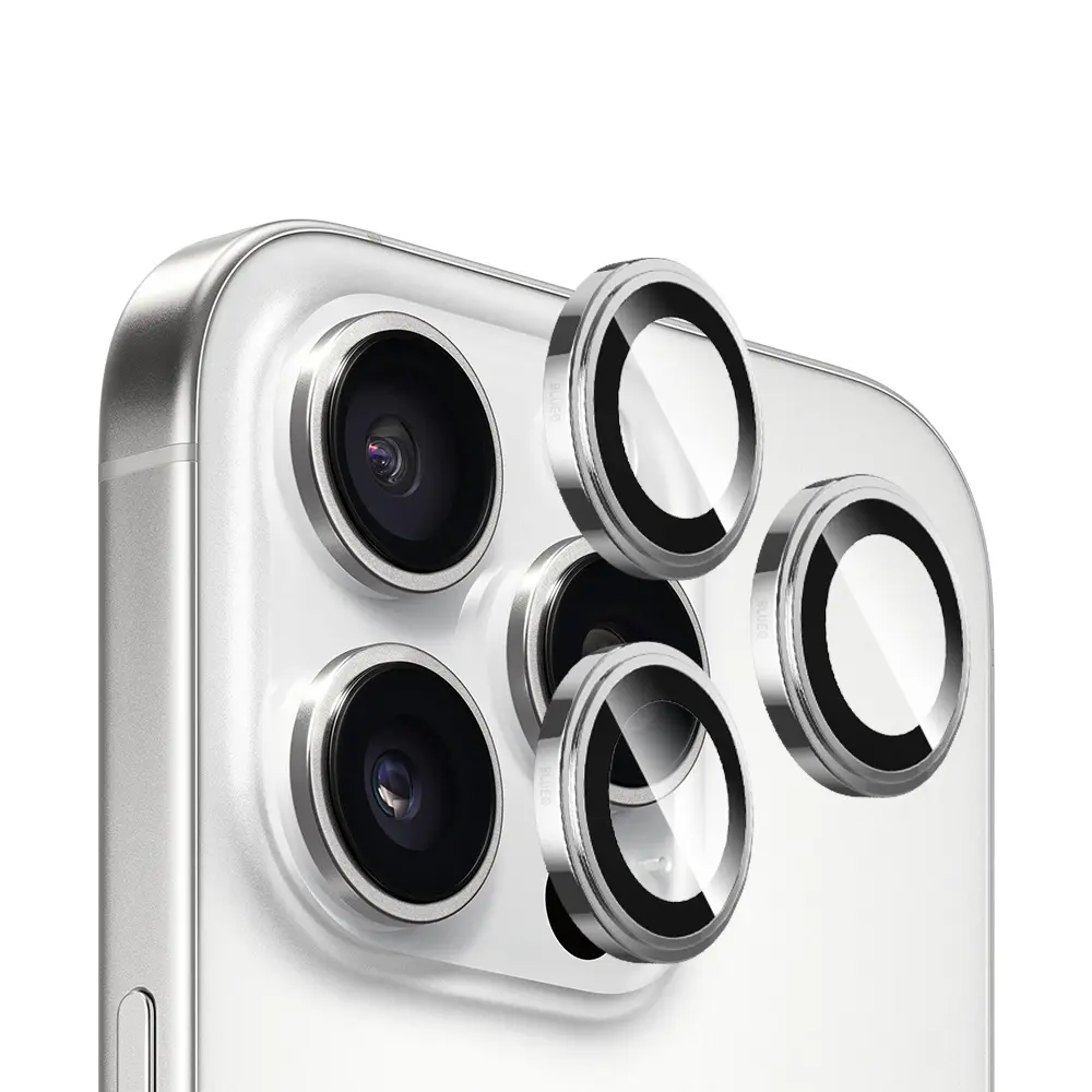 Safírové sklo na čočky pro iPhone 16 Pro Max Blueo - stříbrné