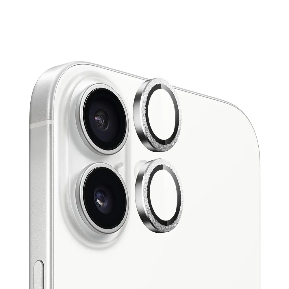 Blueo Original Metal Frame chránič čočky iPhone 16 iPhone 16 Plus stříbrný