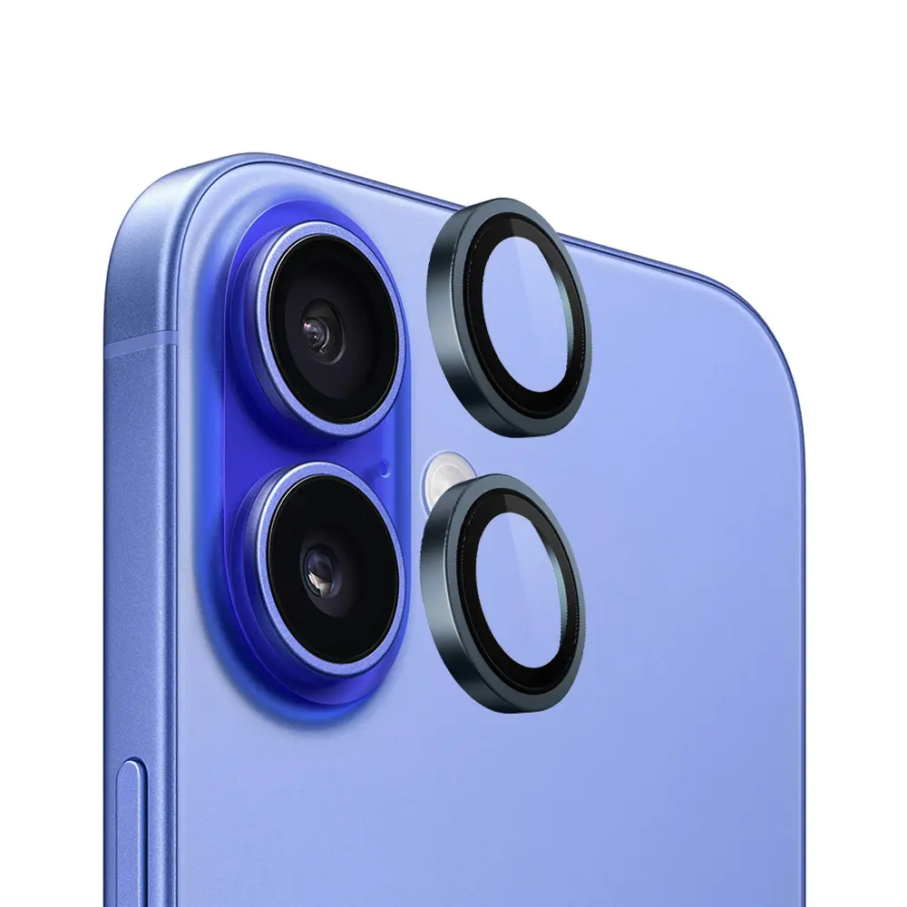 Blueo Original Metal Frame chránič čočky iPhone 16 iPhone 16 Plus modrý