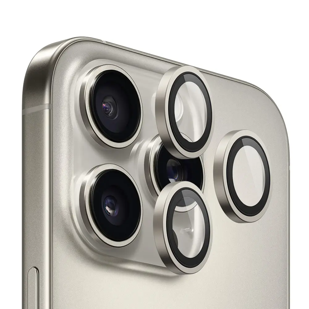 Blueo Original kovový rámeček na ochranu čočky iPhone 16 Pro/Pro Max přírodní titan