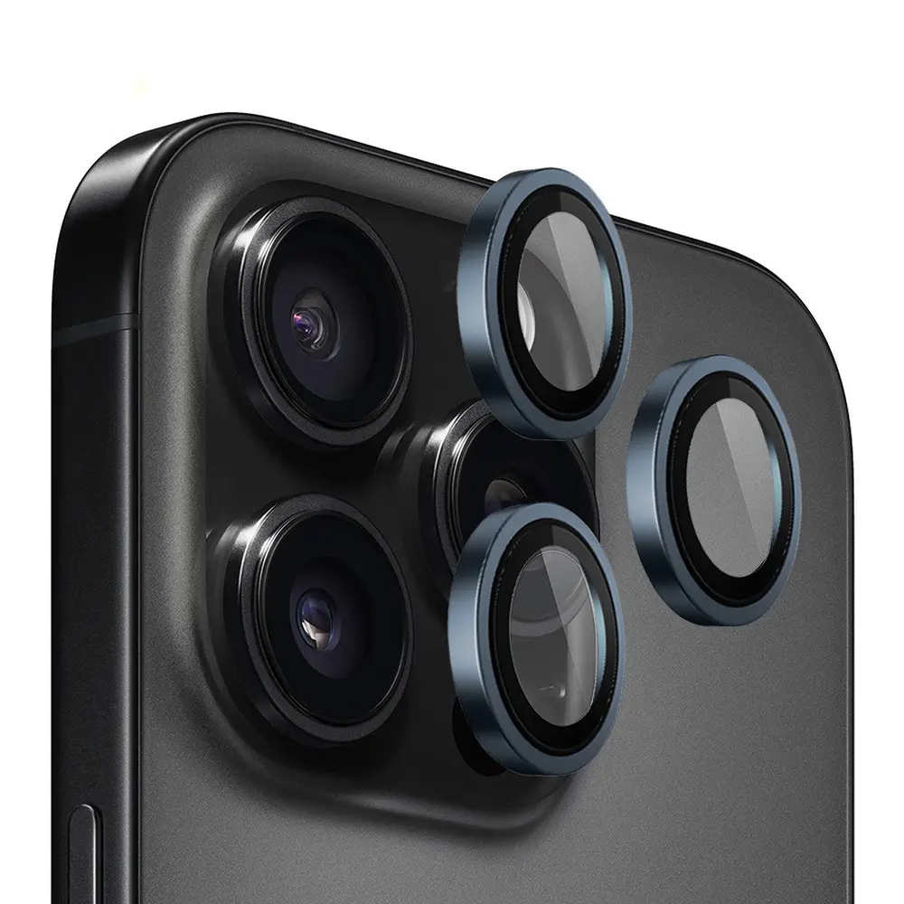 Blueo Original Metal Frame chránič čočky iPhone 15 Pro modrý