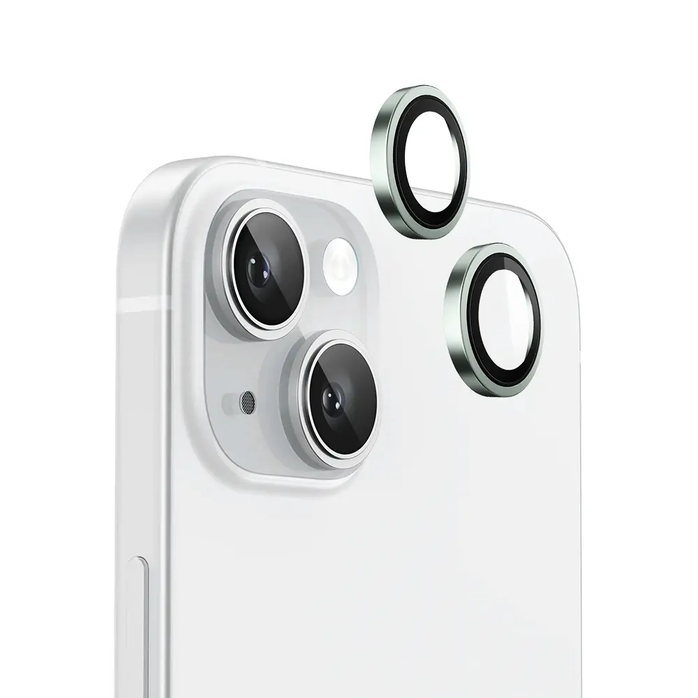 Blueo Original Metal Frame chránič čočky iPhone 15 iPhone 15 Plus světle zelený