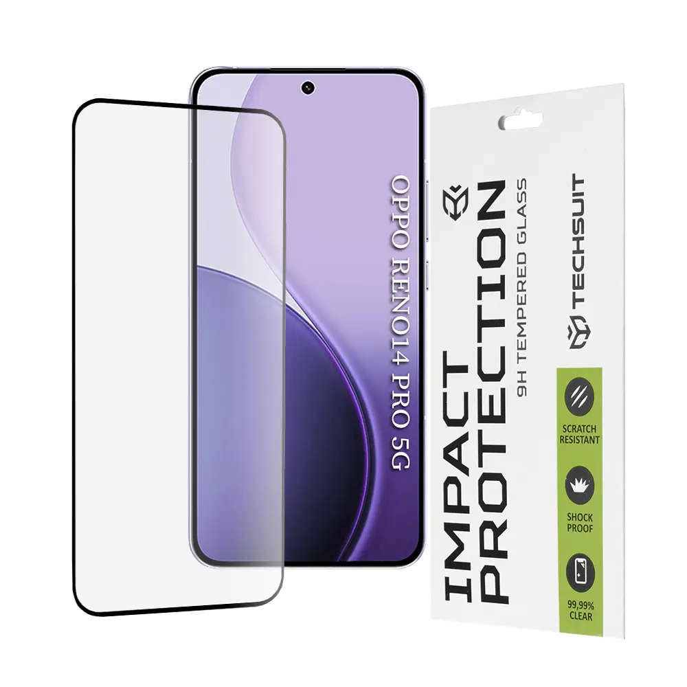 Ochranné sklo Techsuit 111D pro Oppo Reno14 Pro černé