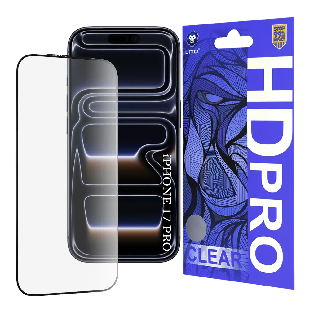 Tvrzené sklo Lito HD Pro Clear pro iPhone 17 Pro-18 Pro černé