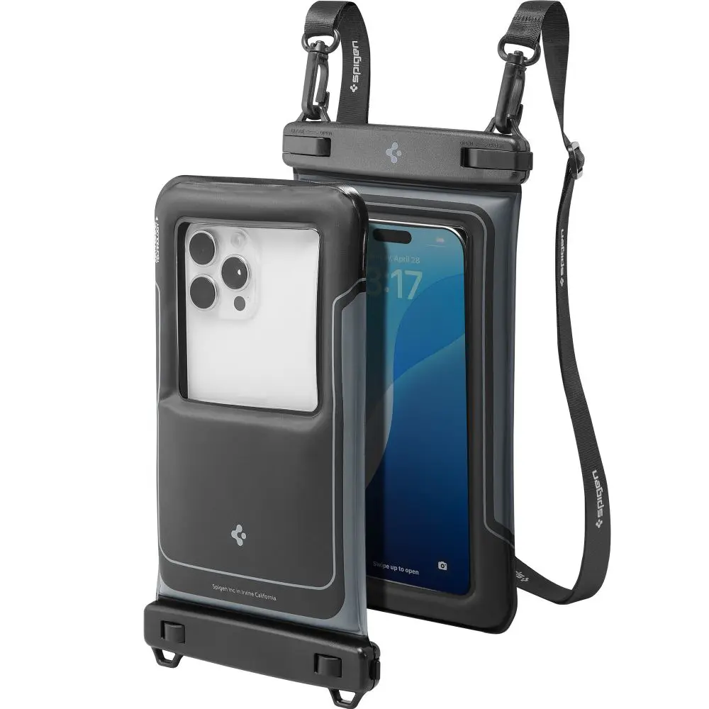 Vodotěsné pouzdro Spigen A611P 2 ks pro telefon max 6.9" matná černá