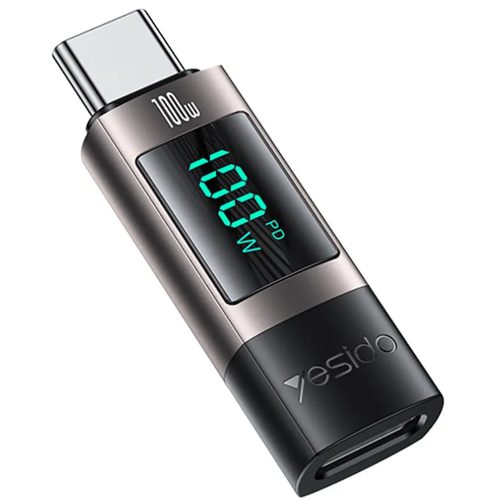 Adaptér Yesido OTG GS24 USB-C - USB-C s LCD displejem černý