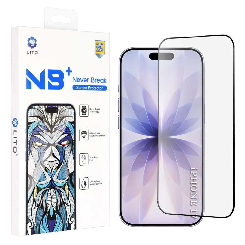 Ochranné sklo Lito iPhone 17 iPhone 16 Pro černé