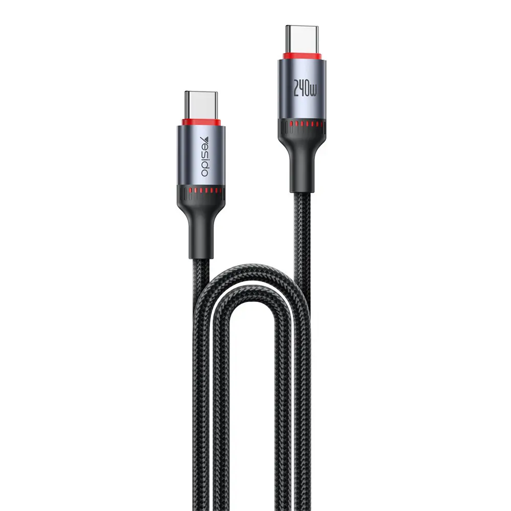 Yesido Data Cable CA185 Type-C na Type-C Rychlé nabíjení 1.2m černý