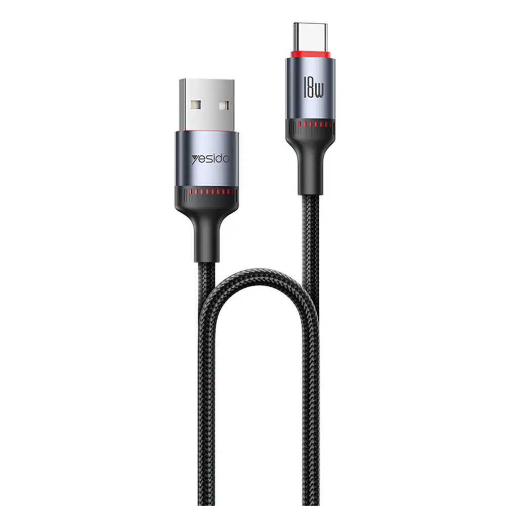 Yesido datový kabel CA129C USB na Type-C rychlé nabíjení 1.2m černý