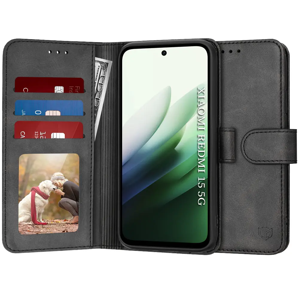 Techsuit Diary Book pro Xiaomi Redmi 15 4G Redmi 15 5G černá