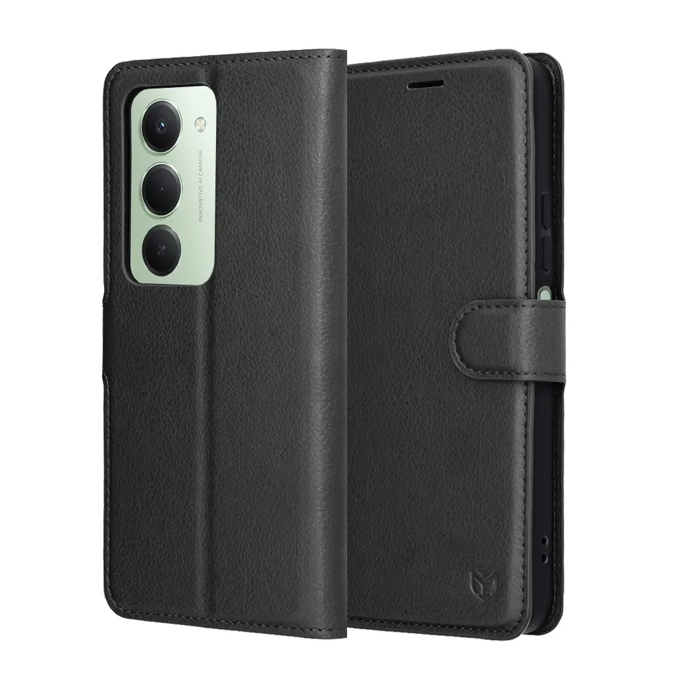 Pouzdro Techsuit kožené Xiaomi Redmi 15 4G Redmi 15 5G černé