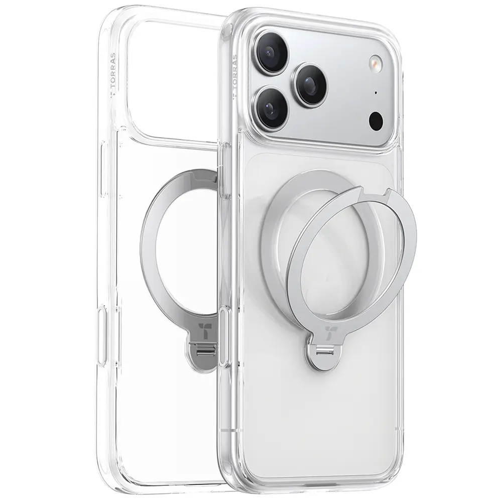 Torras Ostand Spin MagSafe Series iPhone 17 Pro průhledný