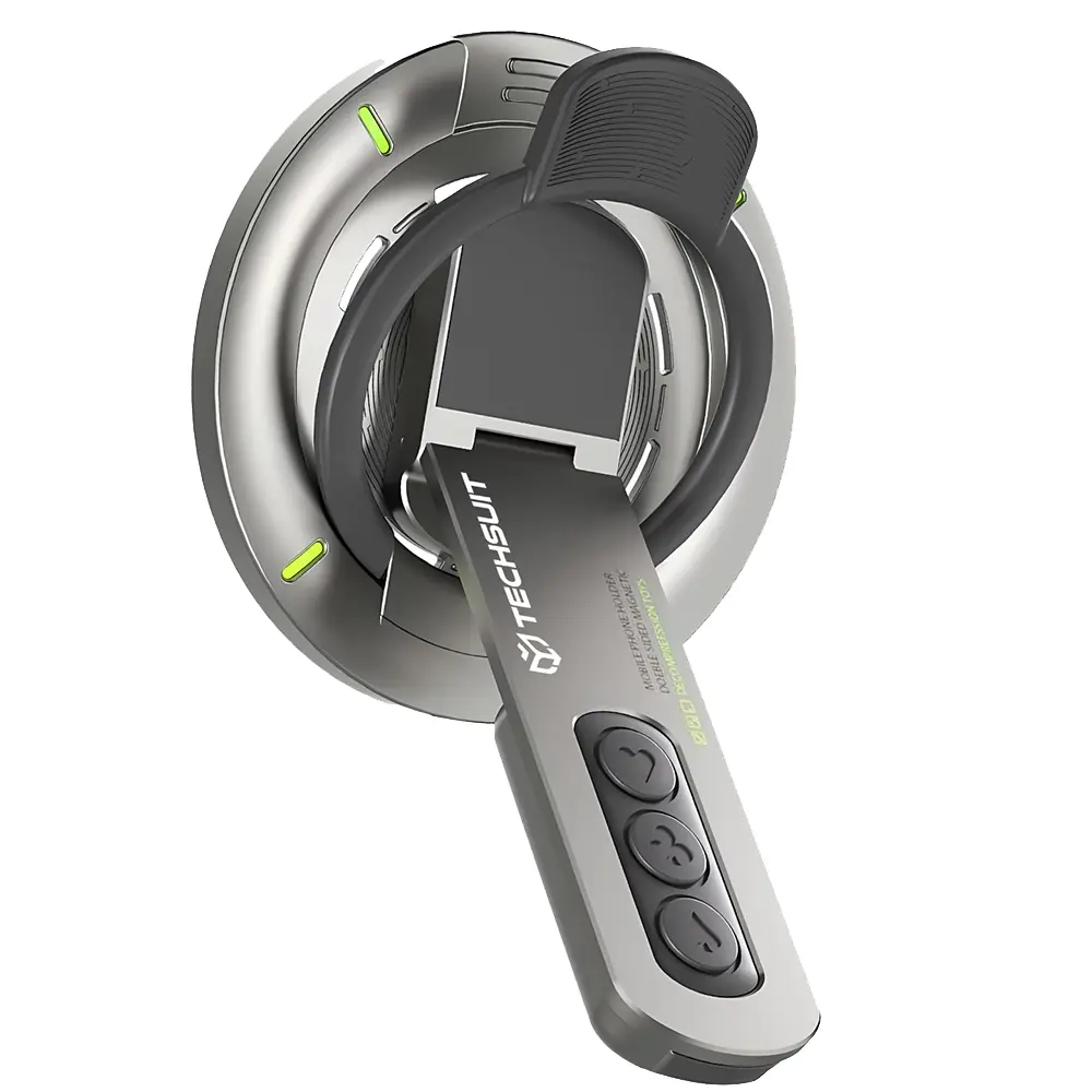 Techsuit Premium MagSafe držák prstenu AluStandX SB1 na stůl šedý