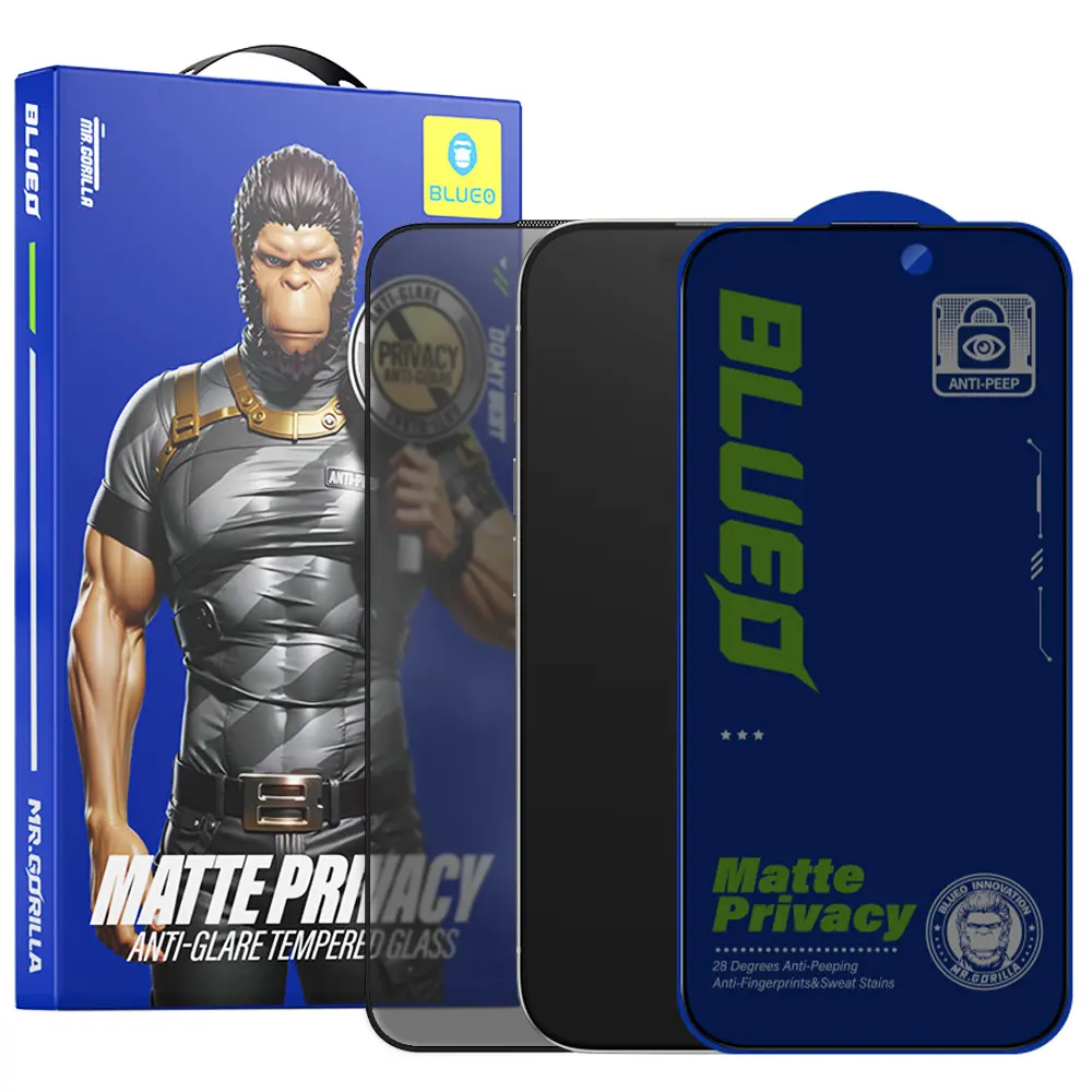 Blueo Anti-Peep Privacy sklo iPhone 17 Air matná černá