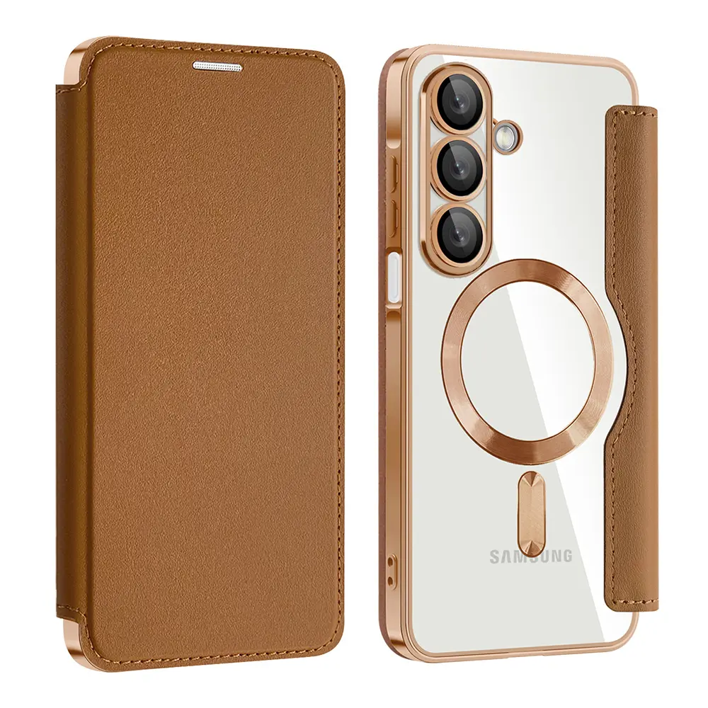 Pouzdro na knihu Techsuit SmartMag pro Samsung Galaxy A17 5G / A17 4G hnědé