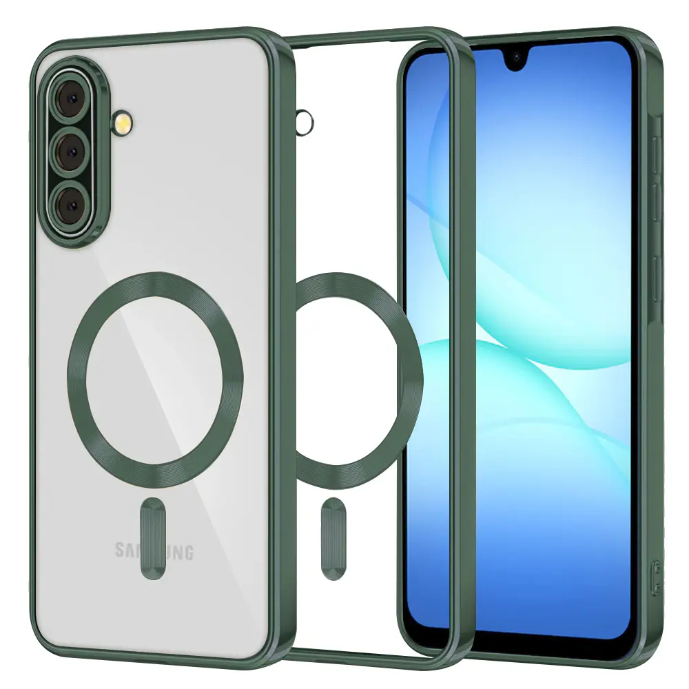 Techsuit Luxury Crystal MagSafe pro Samsung Galaxy A17 5G A17 4G tmavě zelená