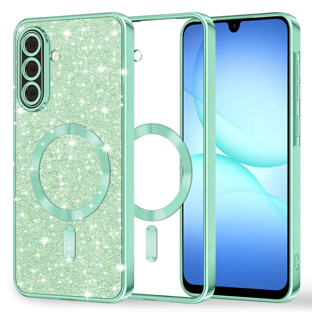 Techsuit Luxury Glitter MagSafe pro Samsung Galaxy A17 5G / A17 4G světle zelená