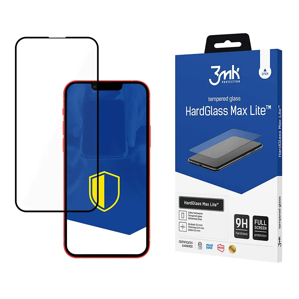 3mk HardGlass Max Lite tvrzené sklo na displej iPhone 13/13 Pro černé