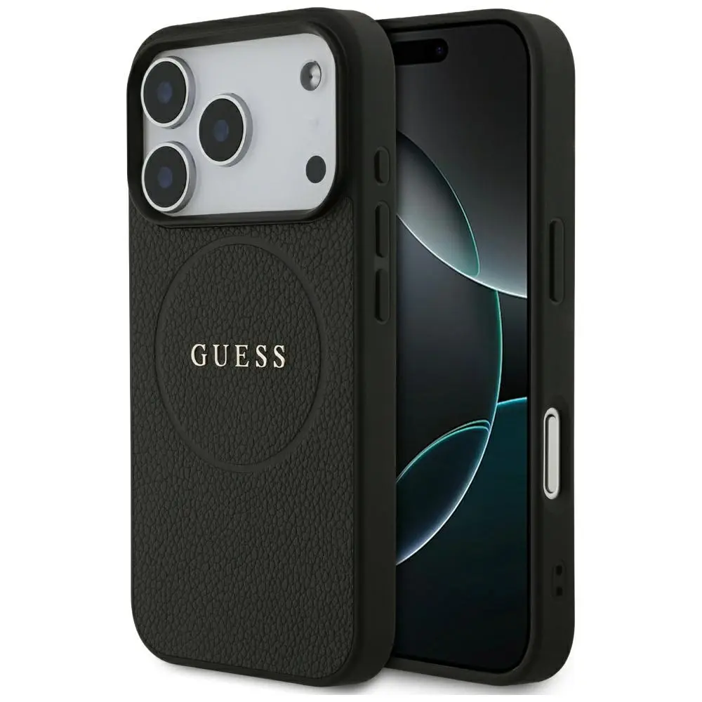 Guess Grained Gold Ring MagSafe GUHMP17XPGHSMMK iPhone 17 Pro Max Černá