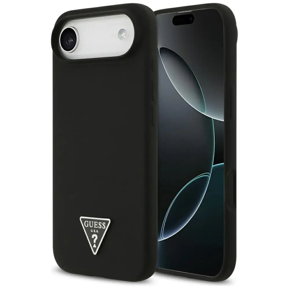 Guess Silicone Triangle Logo MagSafe iPhone 17 Air Černý
