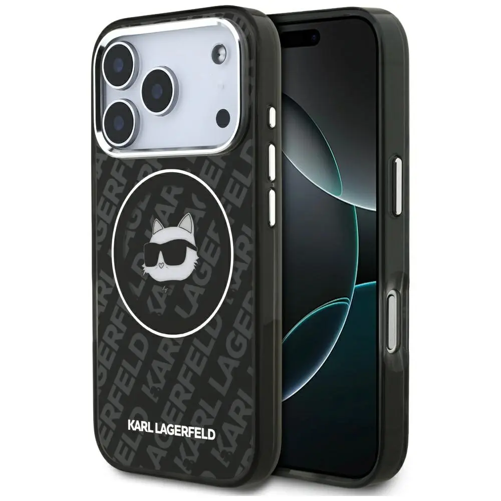 Karl Lagerfeld IML MagSafe iPhone 17 Pro Černá Choupette's Head