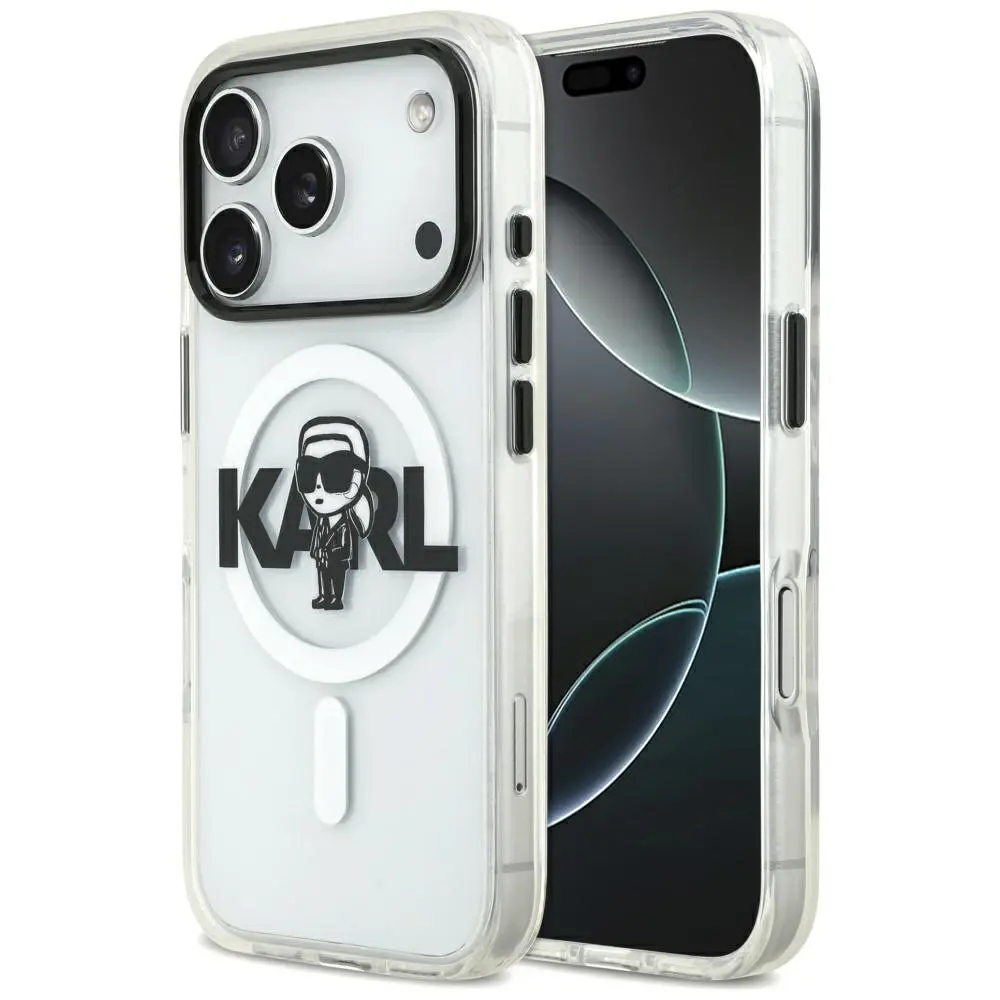 Karl Lagerfeld IML MagSafe Sketch Logo iPhone 17 Pro průhledný Karl