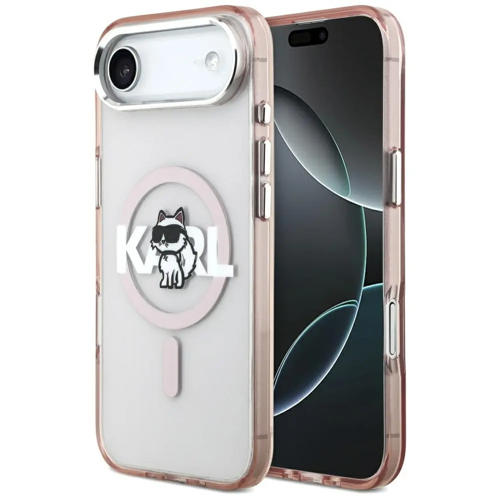 Karl Lagerfeld IML MagSafe Sketch Logo iPhone 17 Air Růžová Choupette