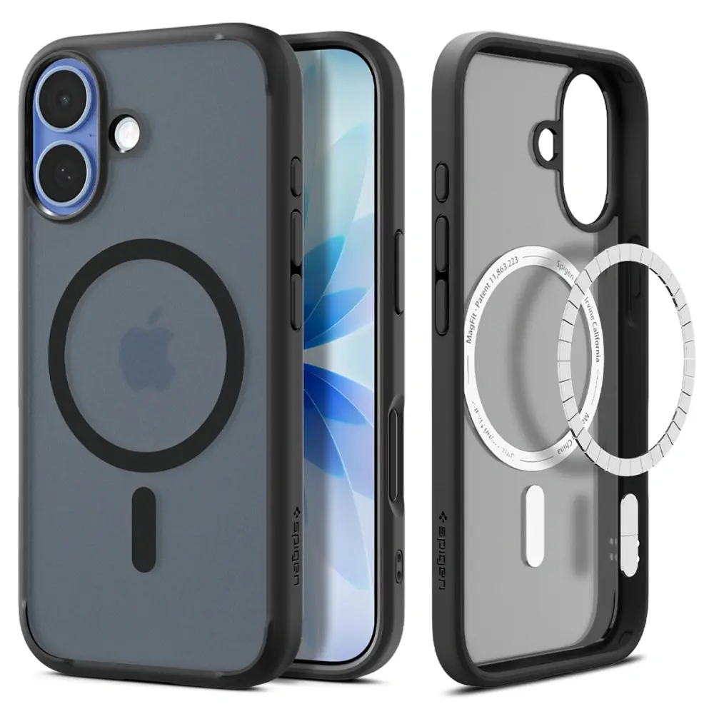 Spigen Ultra Hybrid MagSafe pro iPhone 17 v černé barvě Frost