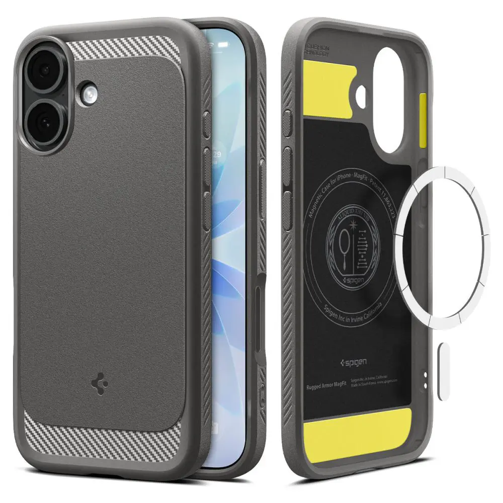 Spigen Rugged Armor MagSafe pro iPhone 17 šedý
