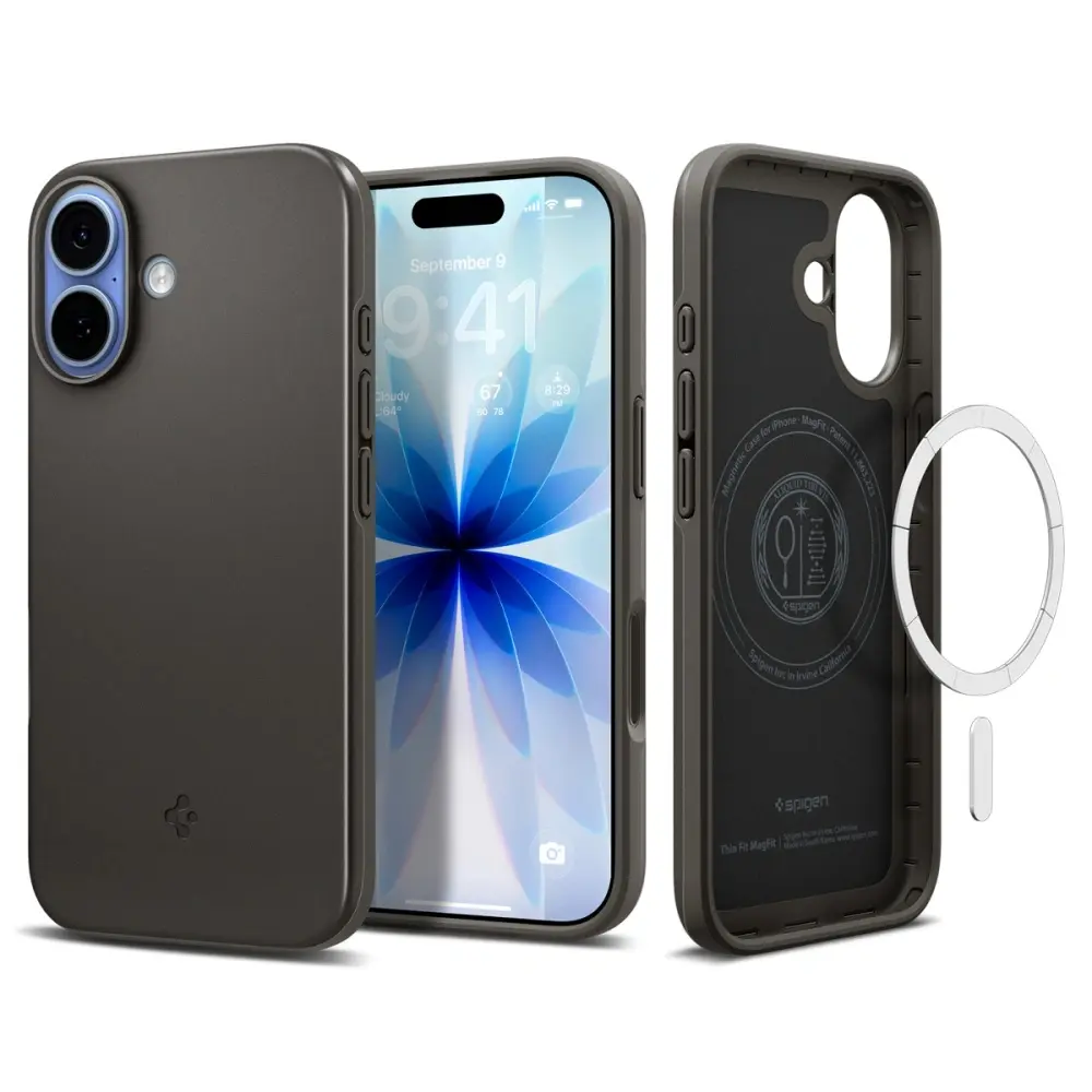 Spigen Thin Fit MagSafe pro iPhone 17 v barvě gunmetal