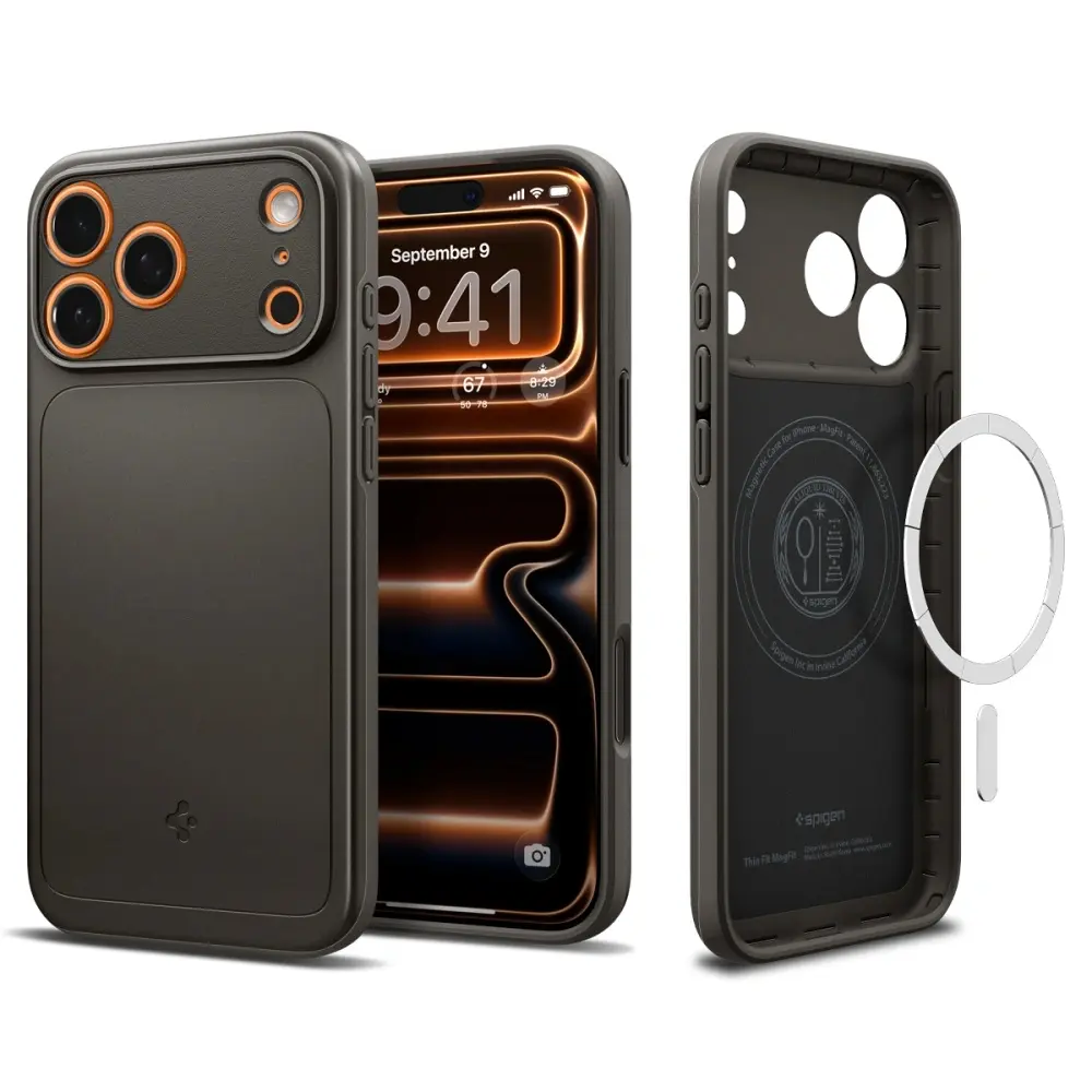 Spigen Thin Fit MagSafe pro iPhone 17 Pro v barvě gunmetal