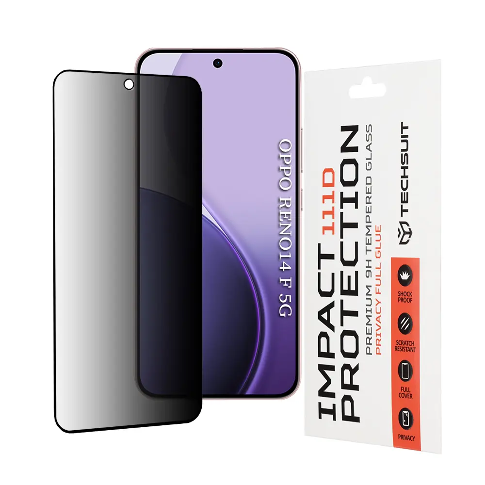 Ochranné sklo Techsuit 111D Privacy Full Glue pro Oppo Reno14 F/FS 5G černé