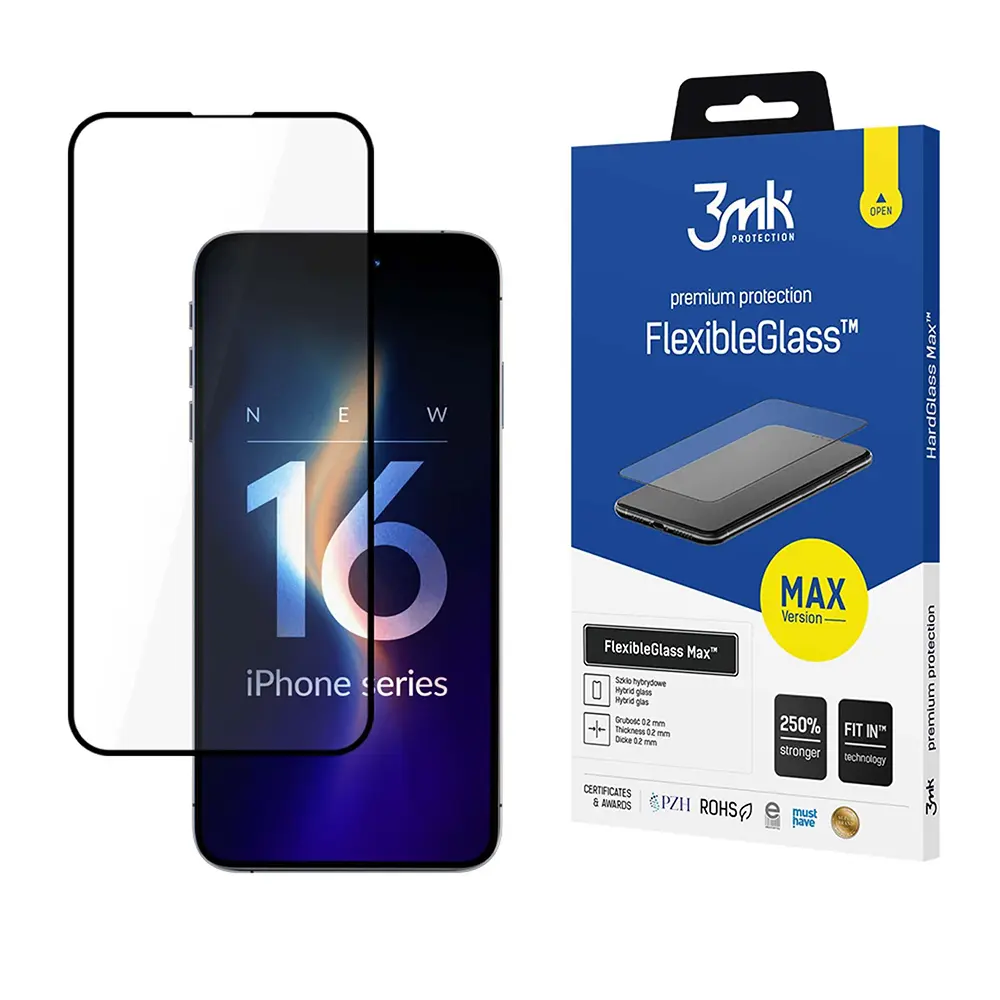 3mk FlexibleGlass Max pro iPhone 16 Pro černá